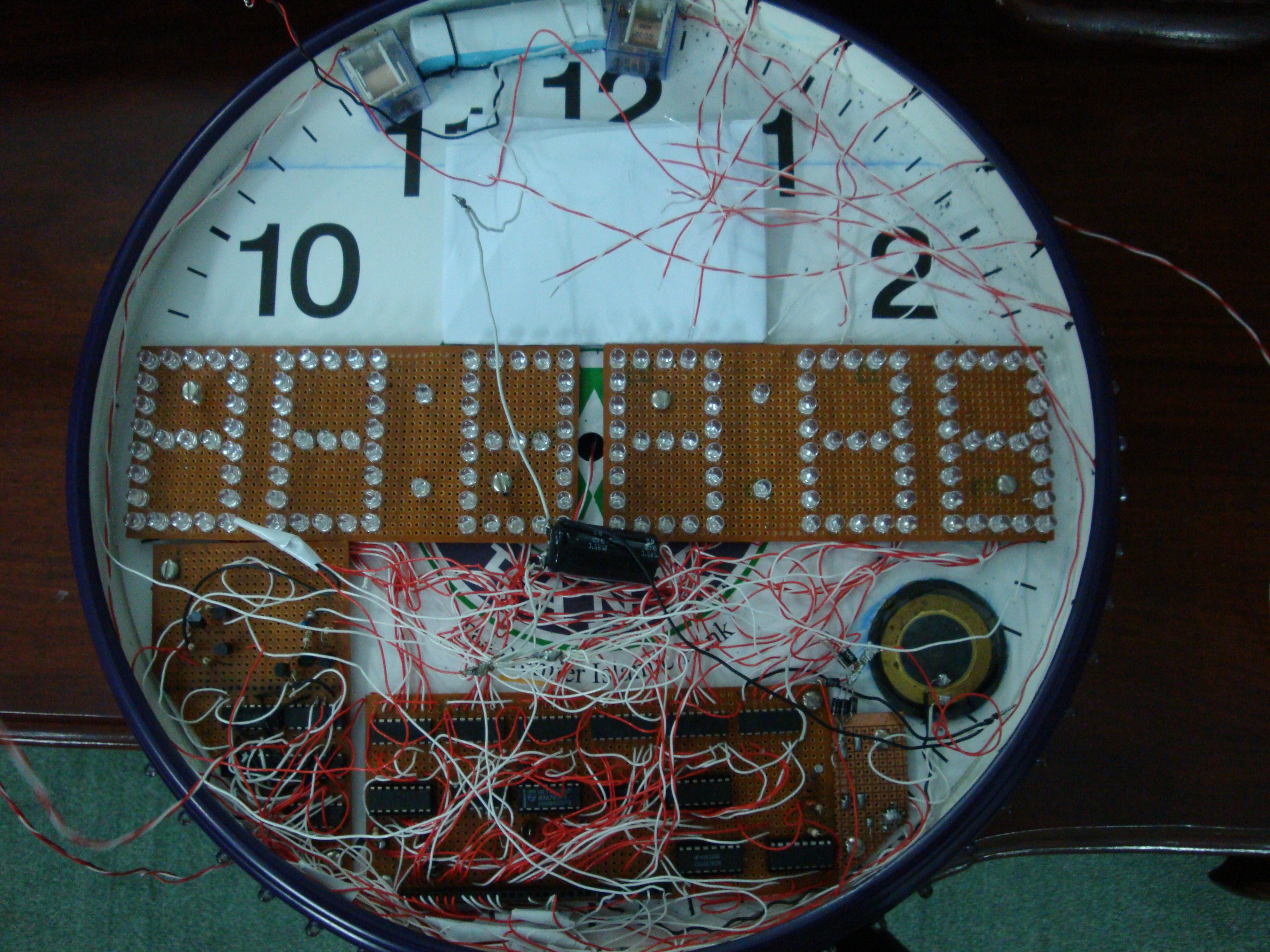 Digital clock in analog clock body